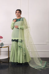 Emerald Green Double Layer Garara Set