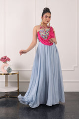 Powder Blue Flowy Gown