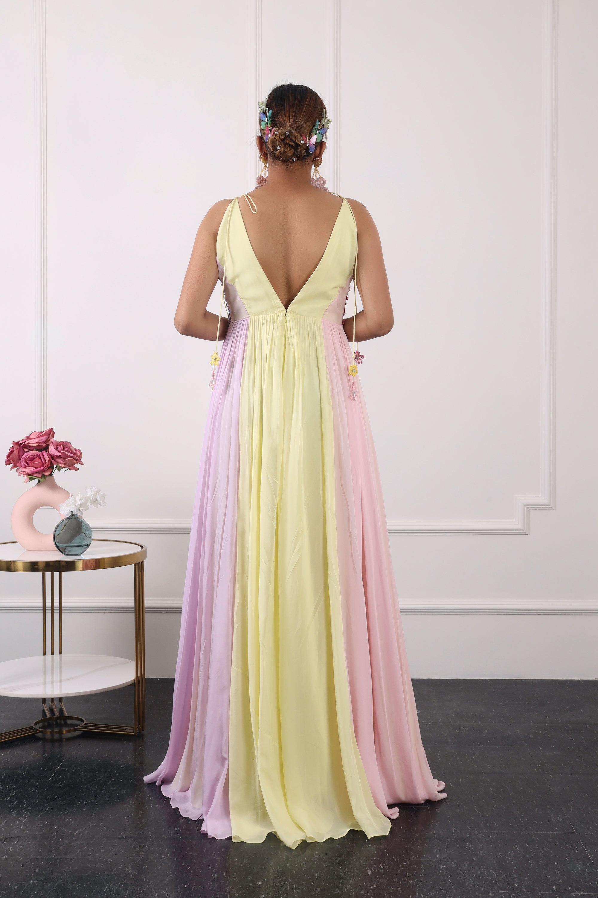 Pastel Colour Block Gown