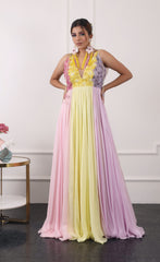 Pastel Colour Block Gown