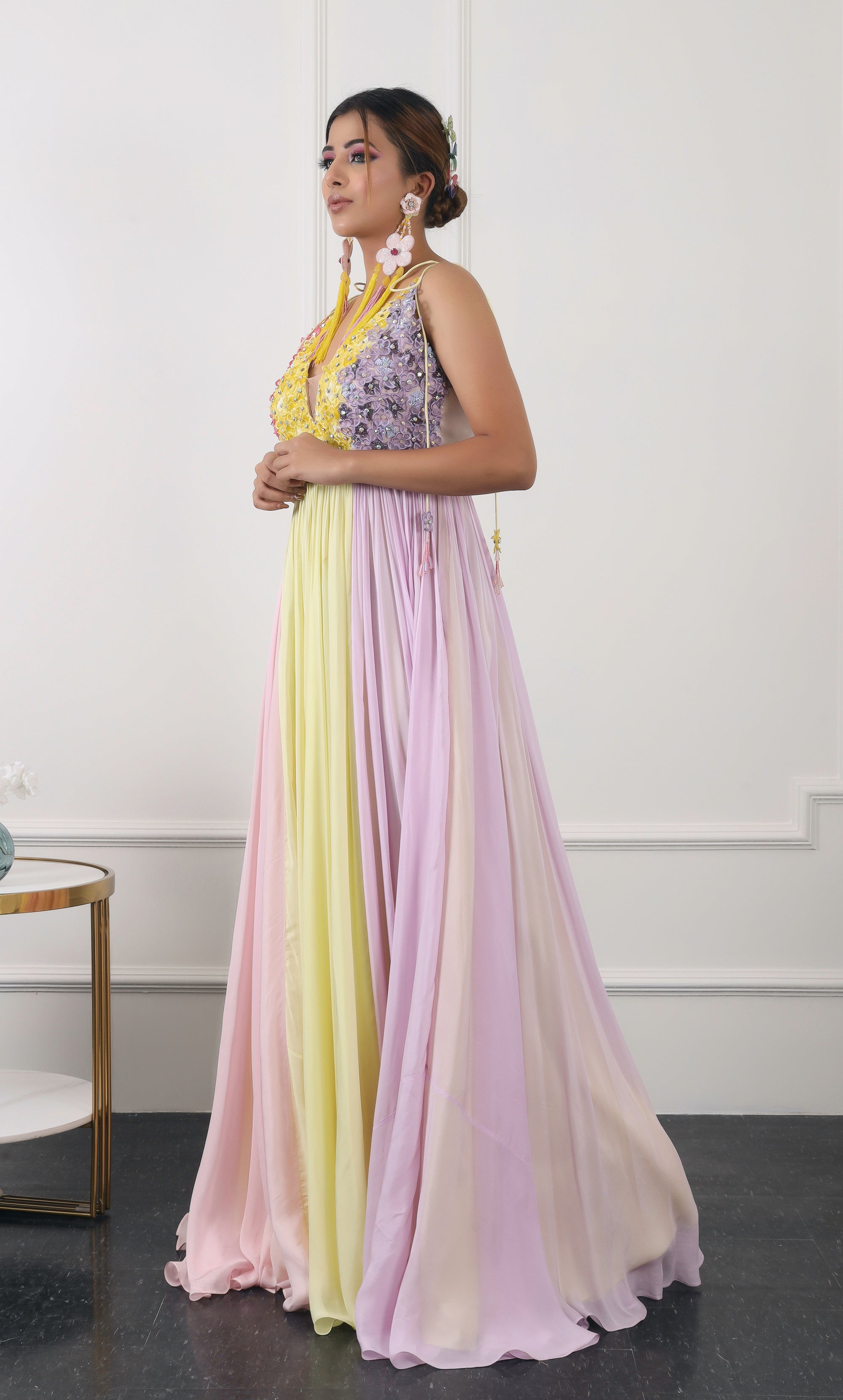 Pastel Colour Block Gown