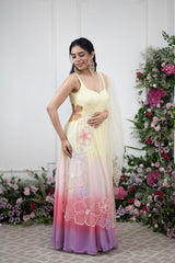 Pastel Ombre Side Cutout Anarkali