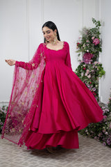 Neon Pink Anrakali Set