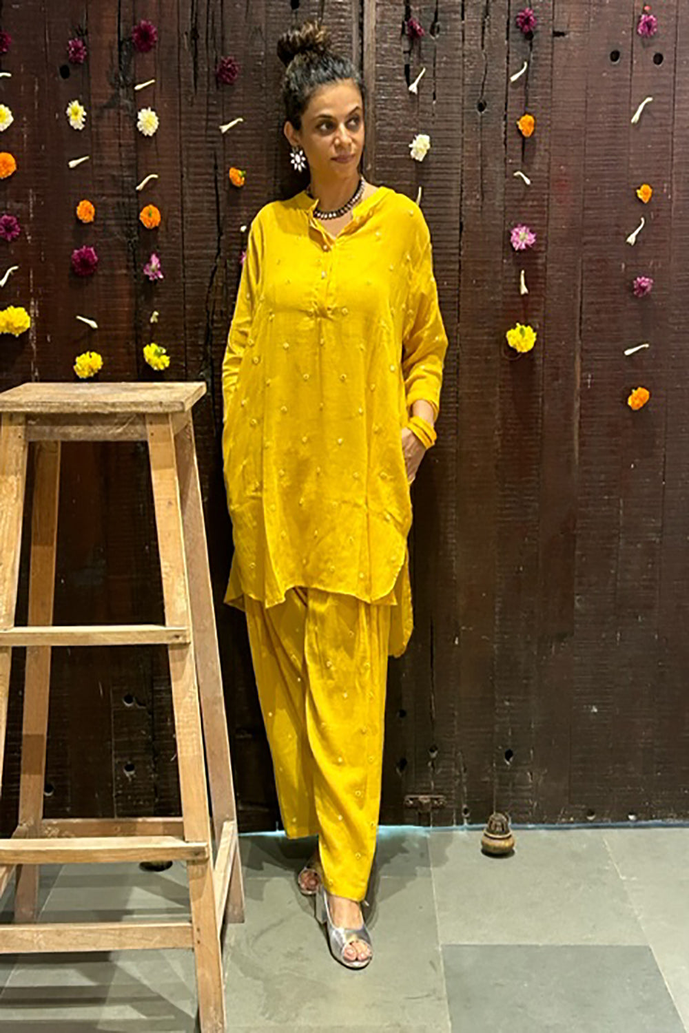 Mirror Work Kurta & Salwaar In Mulmul.