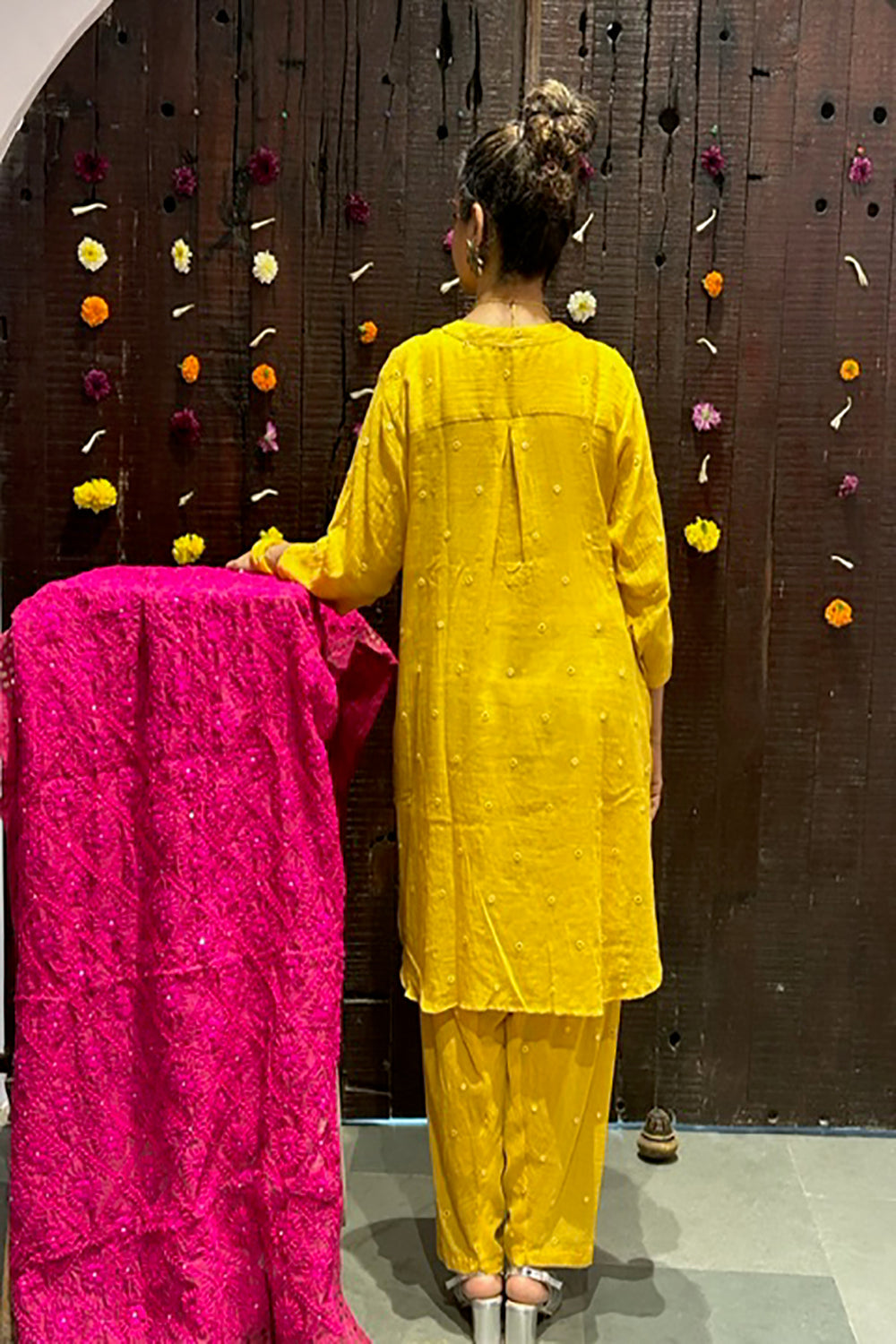 Mirror Work Kurta & Salwaar In Mulmul.