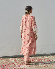 Old Rose And Ivory Kurta Set