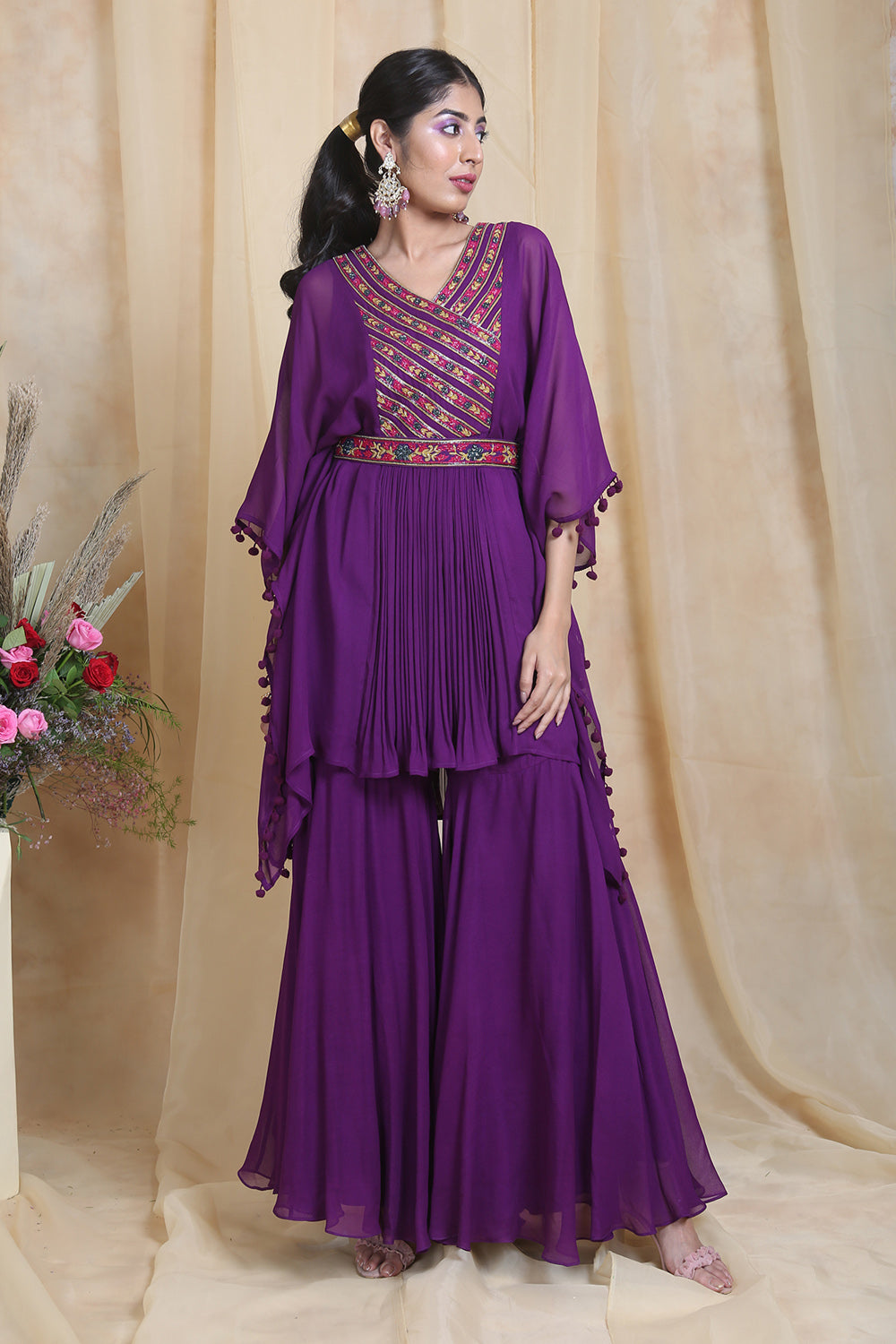 Purple Kaftaan Garara Set