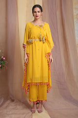 Yellow Belt Bag Kaftan Set