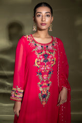 Athena Embroidered Suit With Dupatta