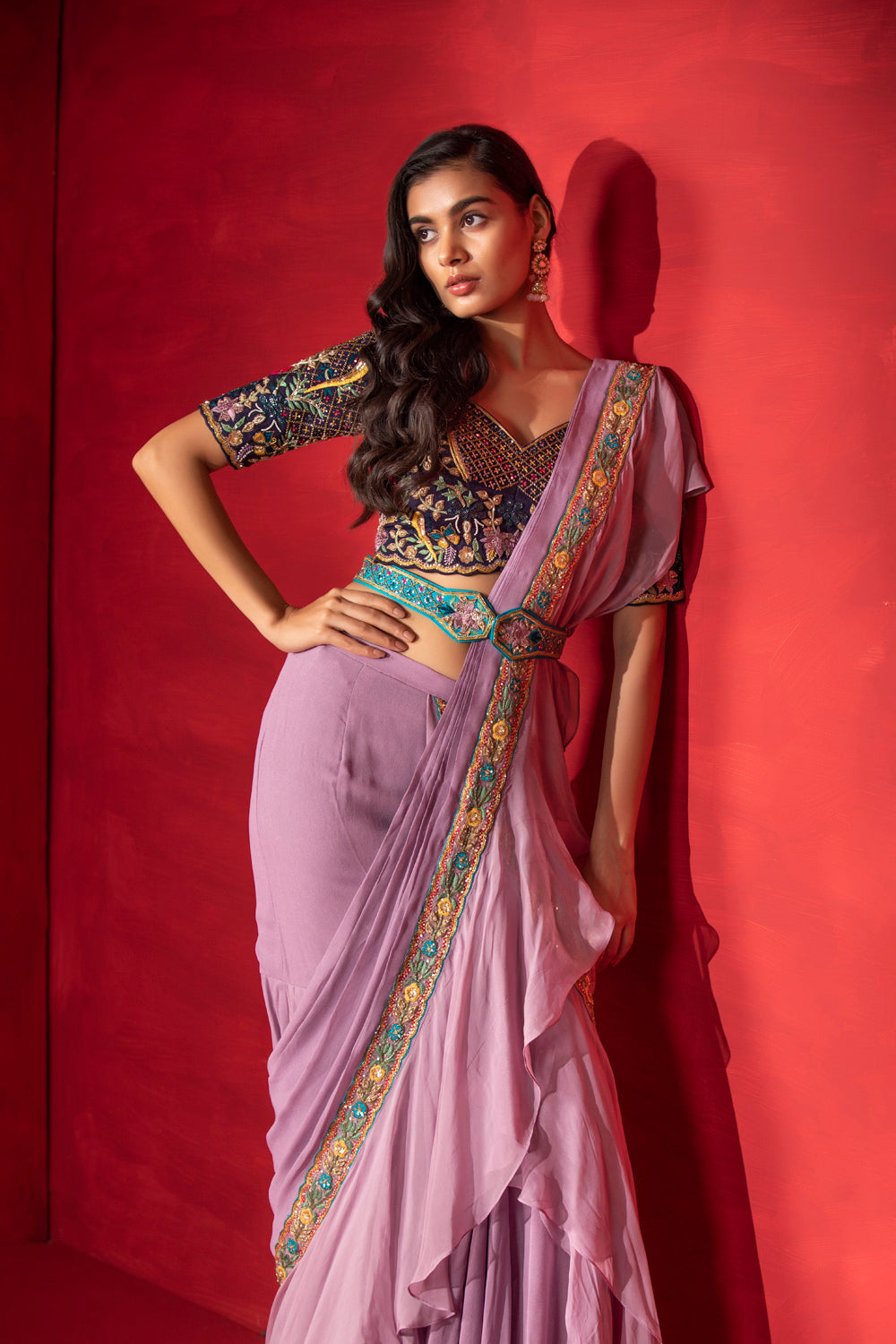 Cera Ruffle Drape Saree