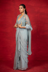 Casa Feather Cape Saree