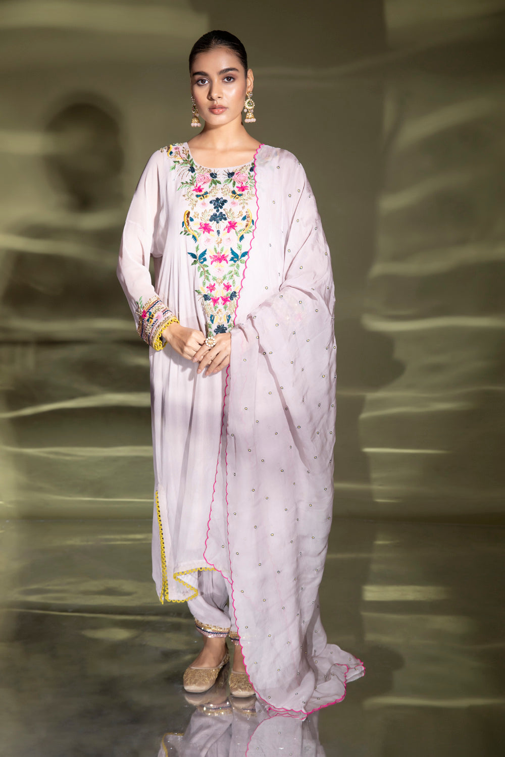 Meliora Embroidered Suit With Dupatta