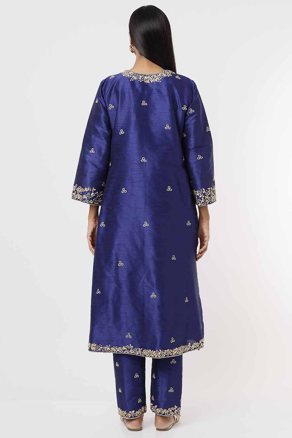 Royal Blue Kurta And Pants Set