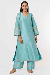 Sky Blue Kurta And Pants Set