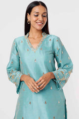 Sky Blue Kurta And Pants Set