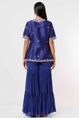 Royal Blue Kurta And Sharara Set