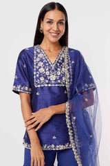 Royal Blue Kurta And Sharara Set