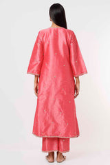 Coral Pink Kurta And Pants Set