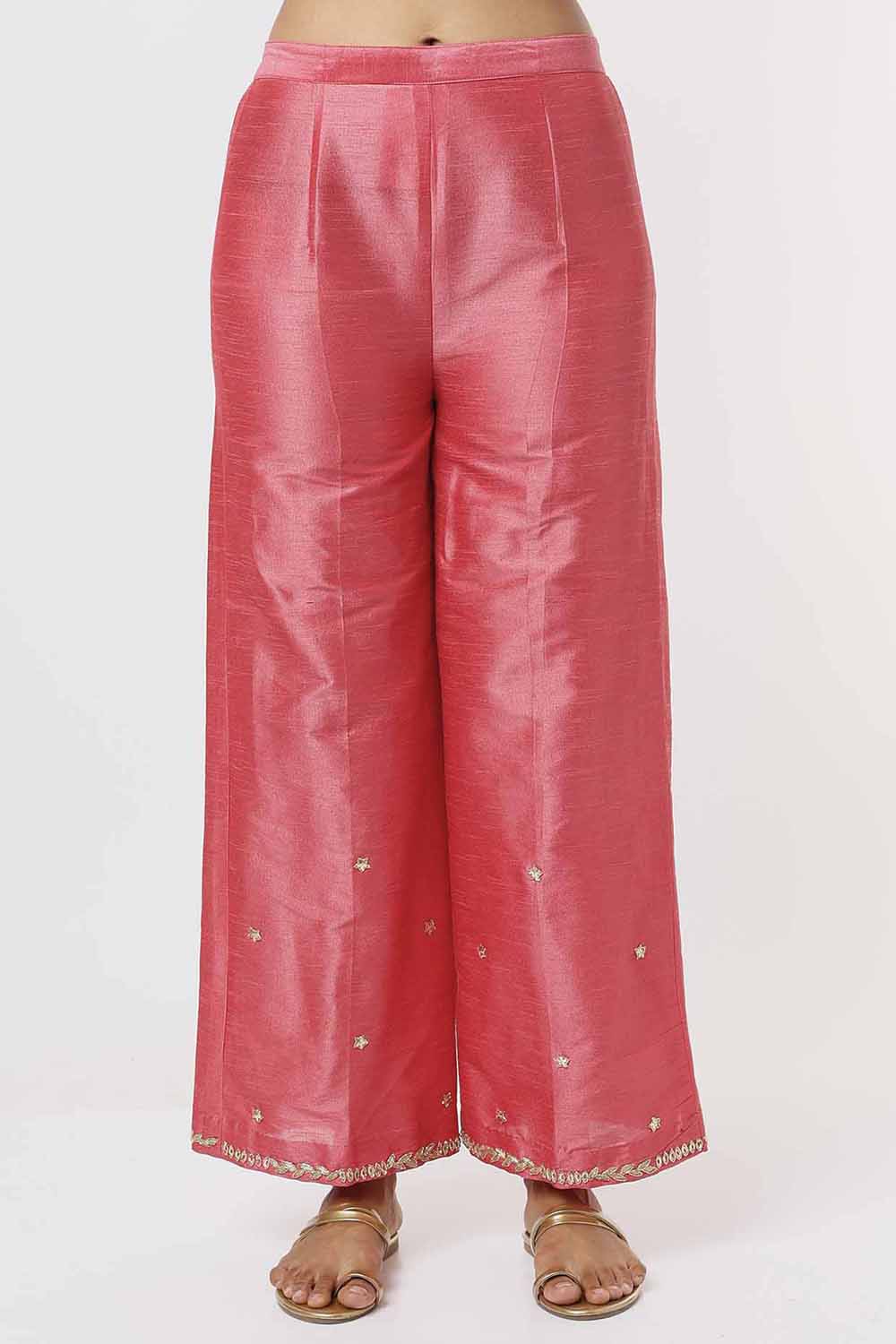 Coral Pink Kurta And Pants Set