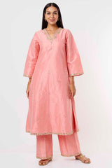 Rose Pink Kurta And Pants Set