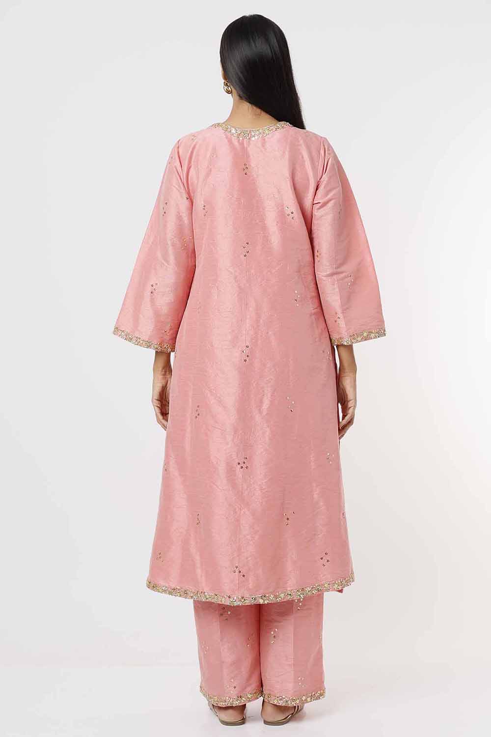 Rose Pink Kurta And Pants Set