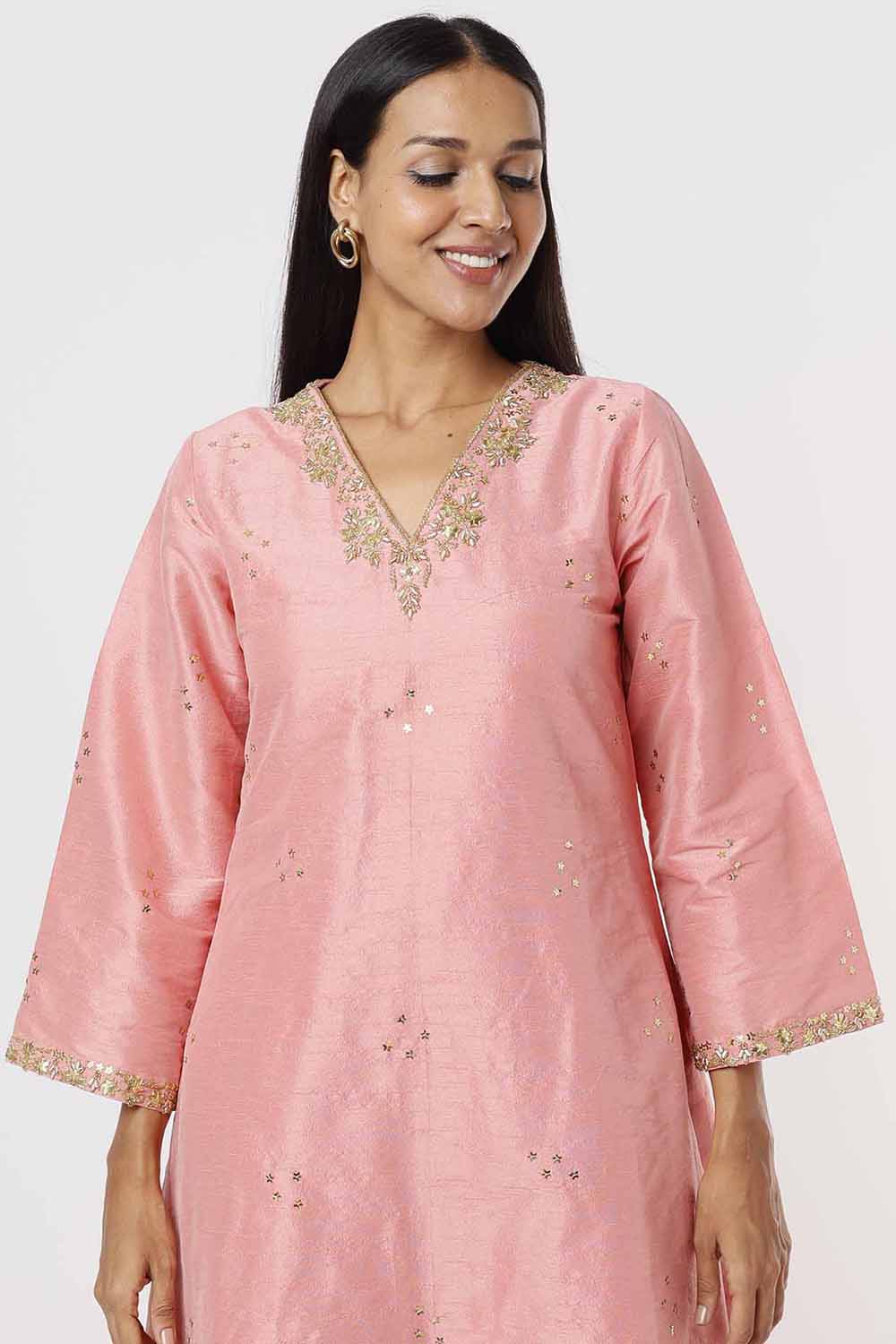 Rose Pink Kurta And Pants Set