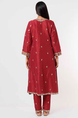 Raspberry Red Kurta And Pants Set