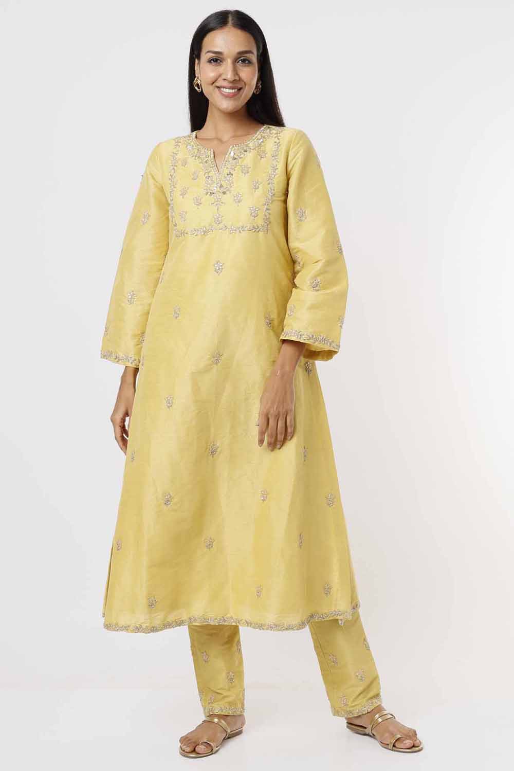 Daffodil Yellow Kurta And Pants Set