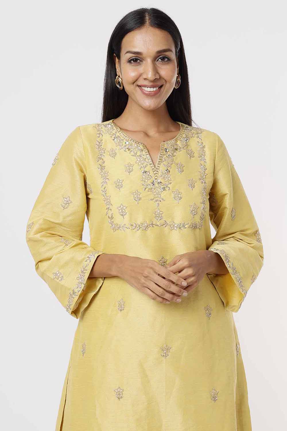 Daffodil Yellow Kurta And Pants Set