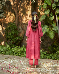 Fuchsia And Old Rose Kurta Set