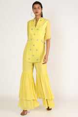 Hand Embroidered Yellow Indo Jumpsuit