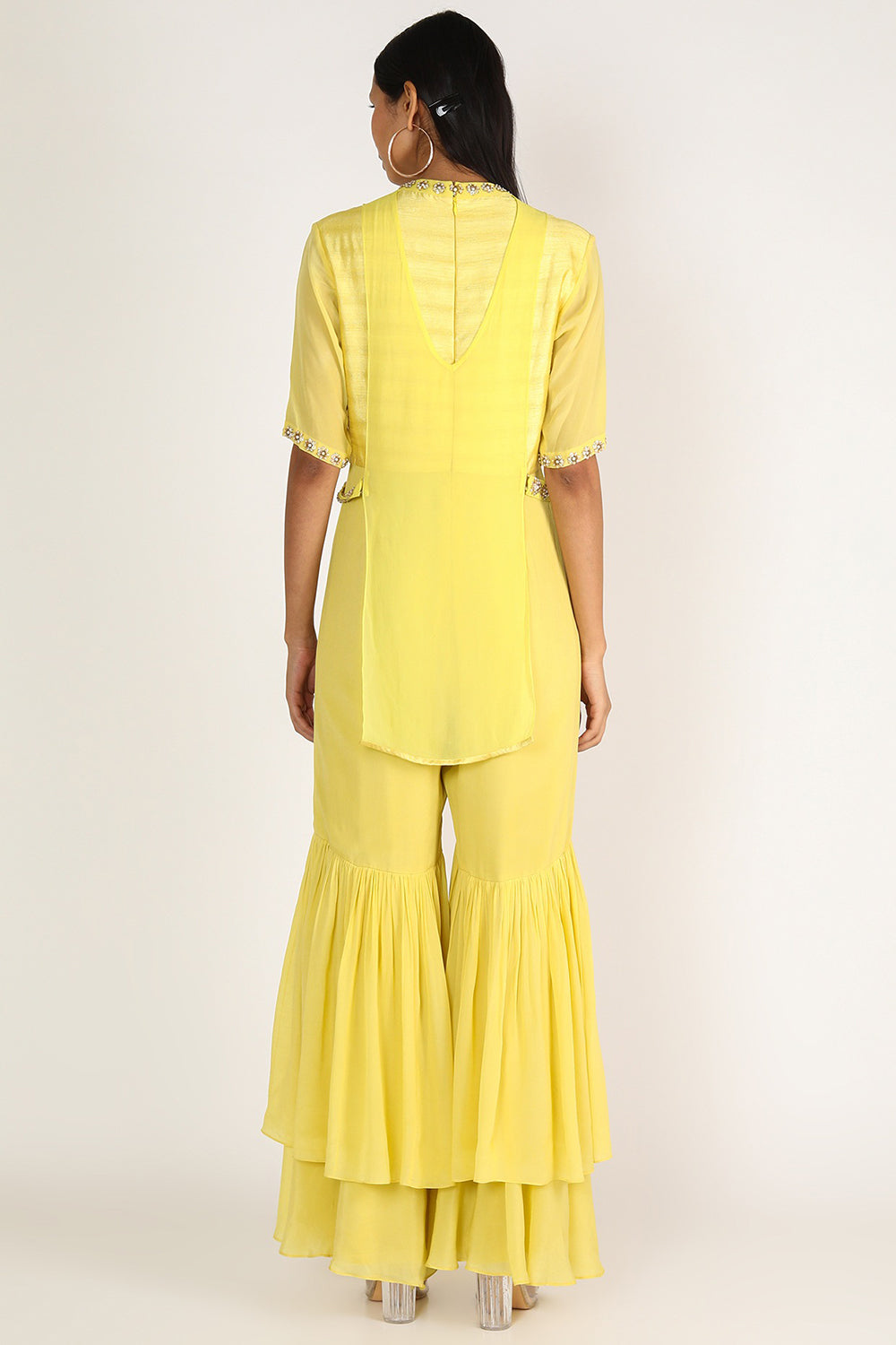 Hand Embroidered Yellow Indo Jumpsuit