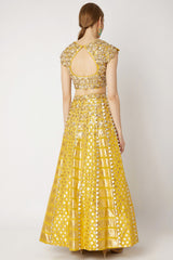 Embroidered Yellow Lehenga Set