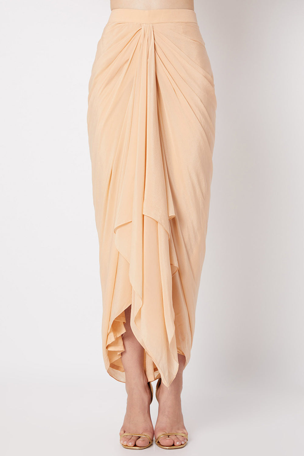 Draped Peach Skirt Set