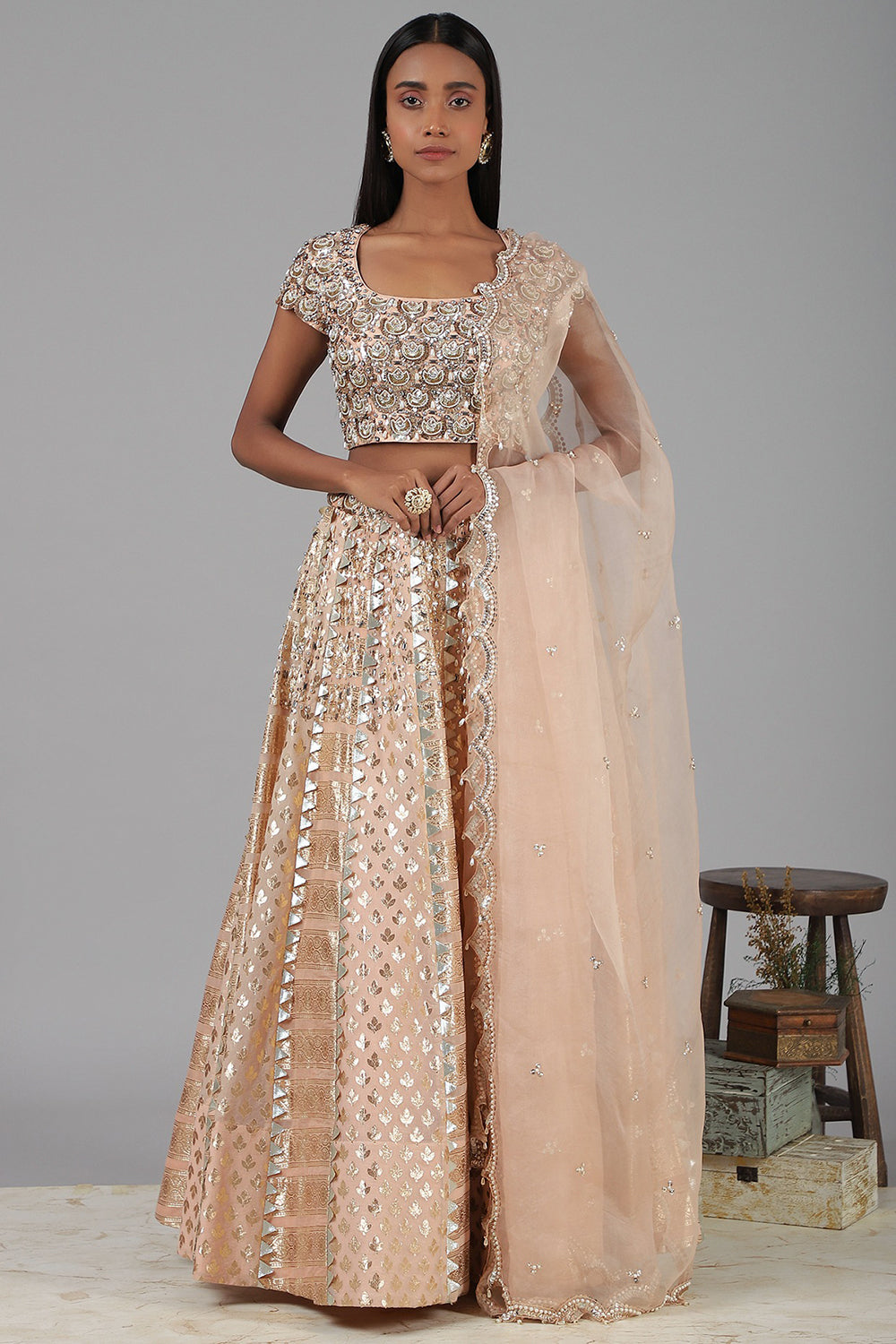 Embroidered Pink Lehenga Set