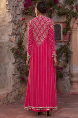 Crepe Hot Pink Sharara Set