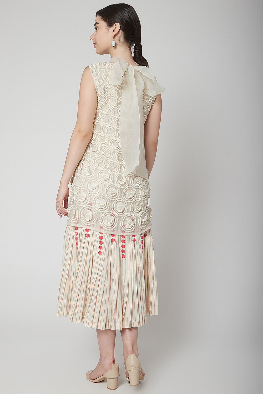 Embroidered White Organza Dress