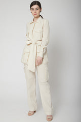 Blazer Beige With Belt & Pants