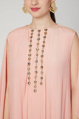 Embroidered Blush Pink Kaftan Dress