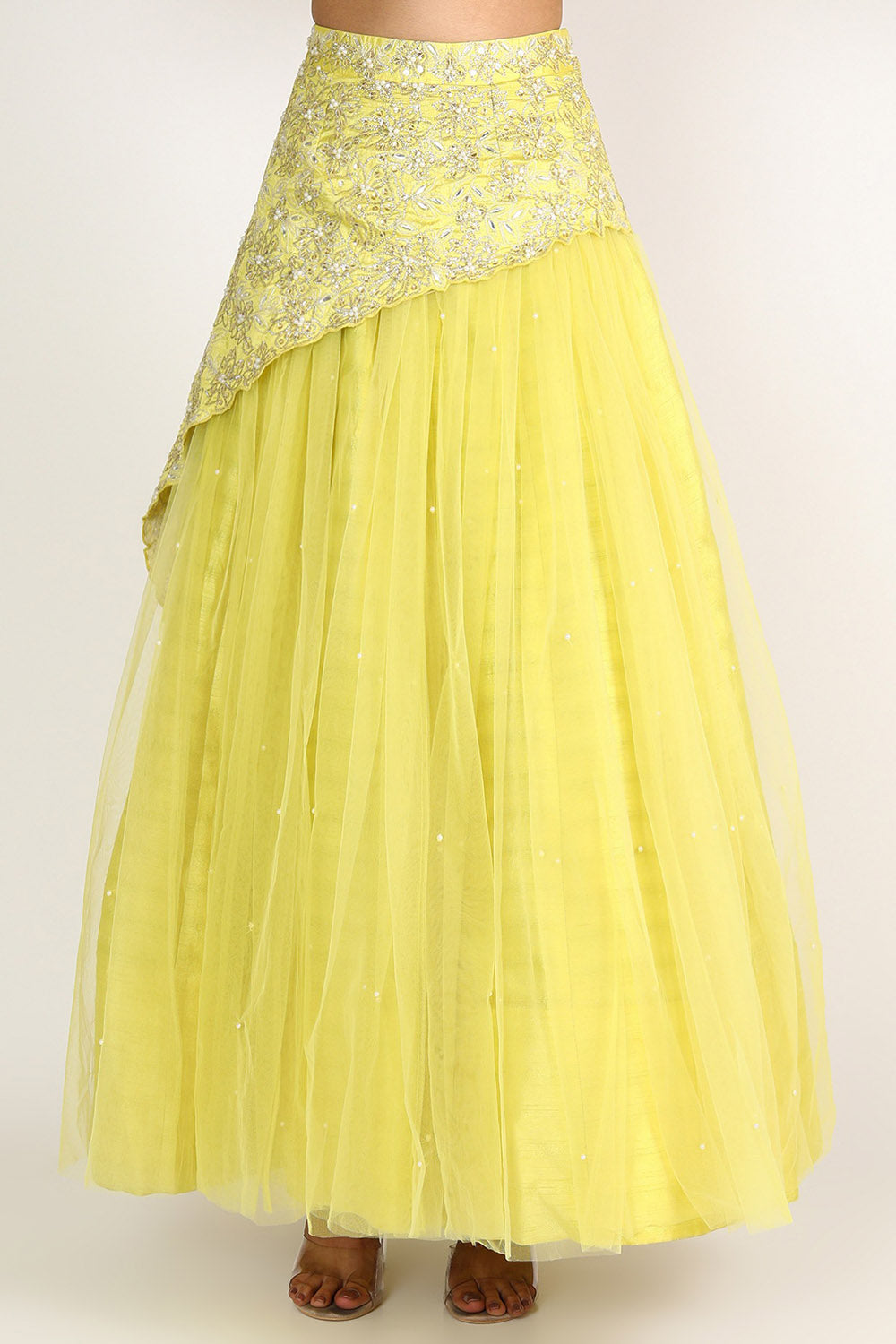 Embroidered Lime Yellow Lehenga Set