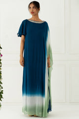 Ombre Cobalt Blue Kaftan Dress