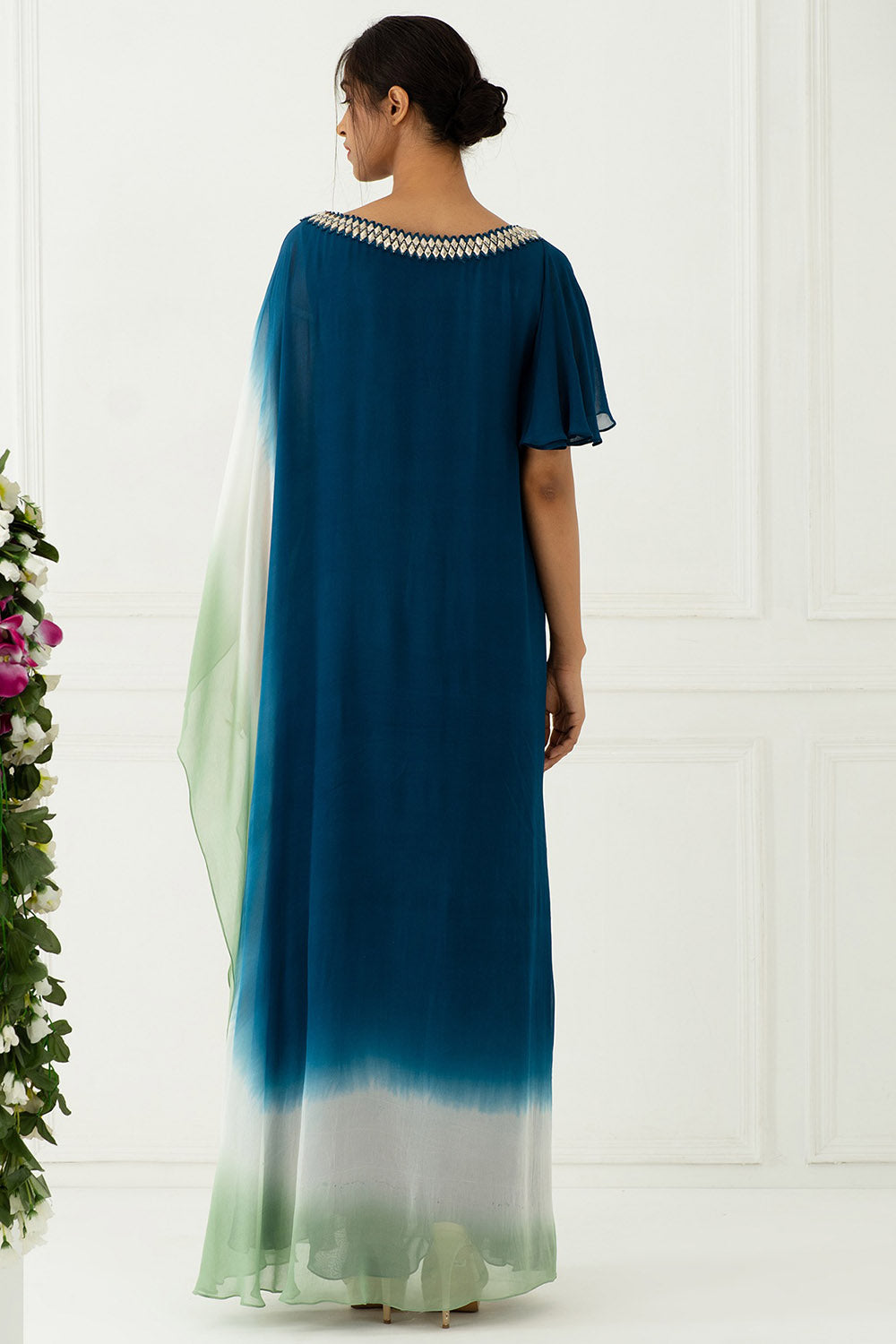 Ombre Cobalt Blue Kaftan Dress