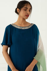 Ombre Cobalt Blue Kaftan Dress