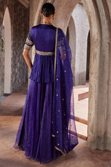 Organza Purple Sharara Set