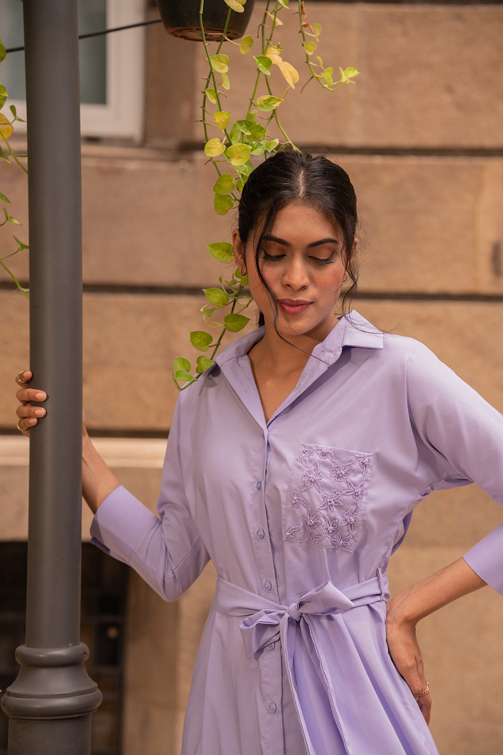 Lilac Shirt Dress