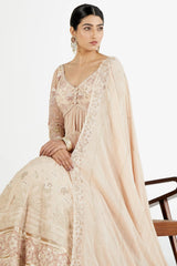 Peach Hamsa Anarkali