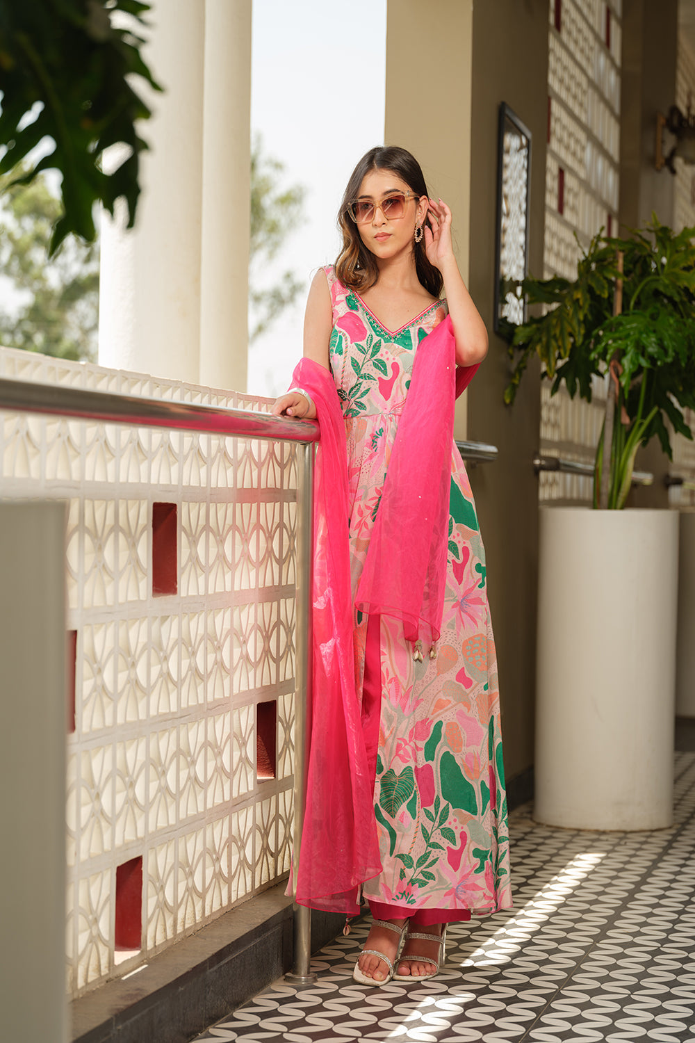 Bubblegum Pink Printed Kurta Set