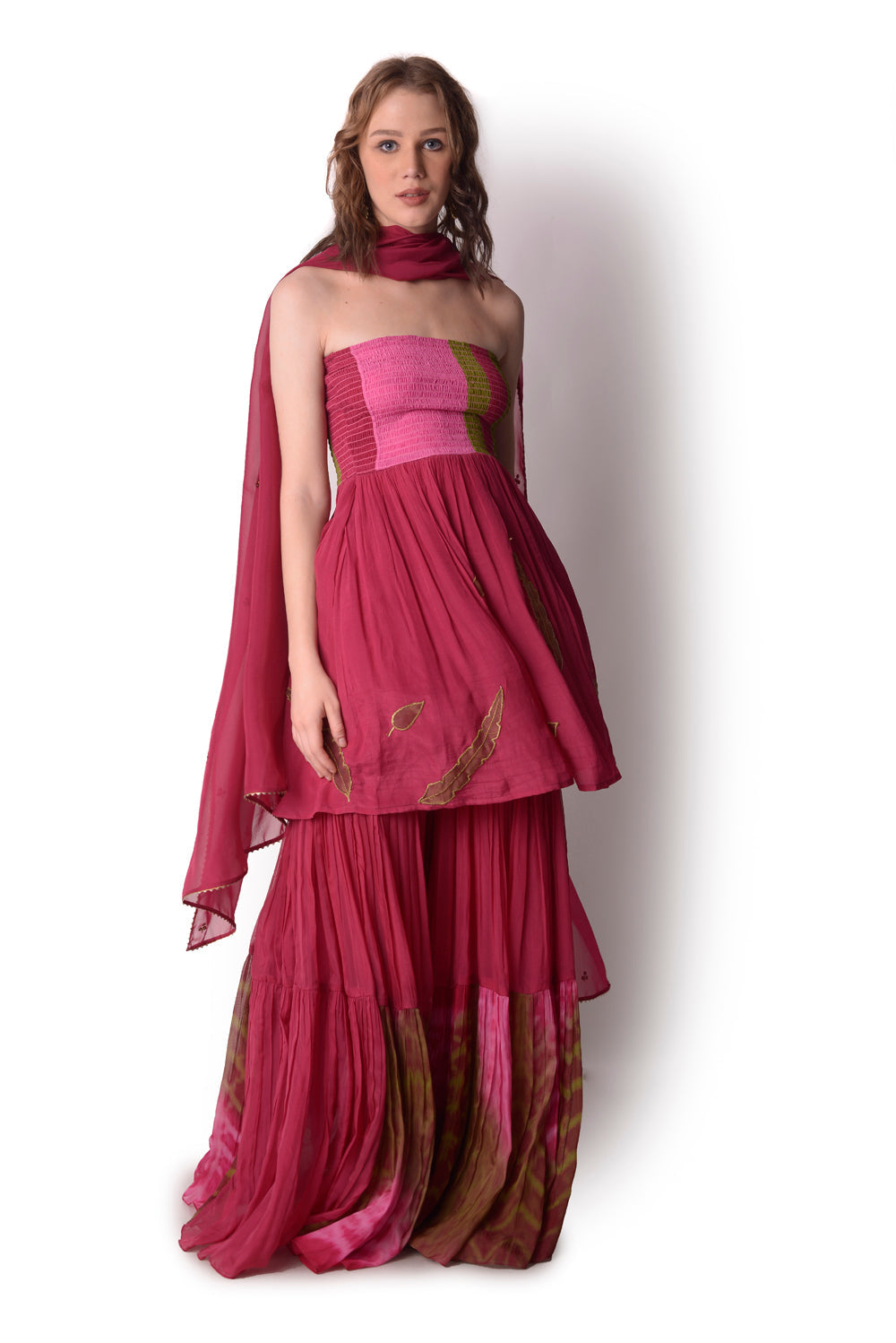 Magenta Sharara Set