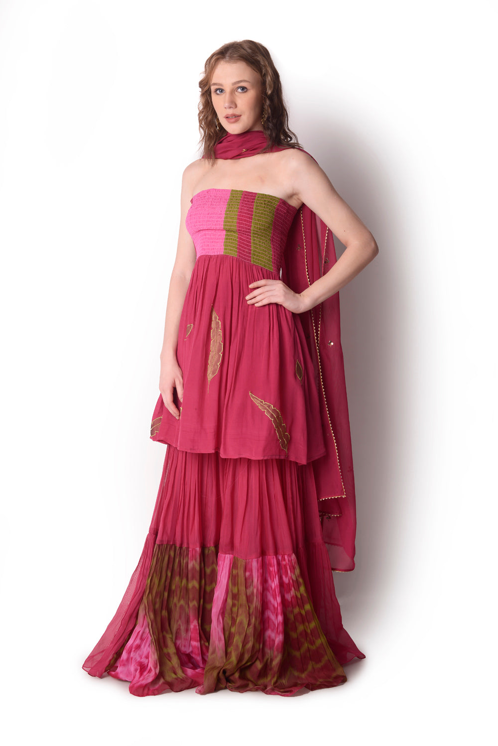 Magenta Sharara Set