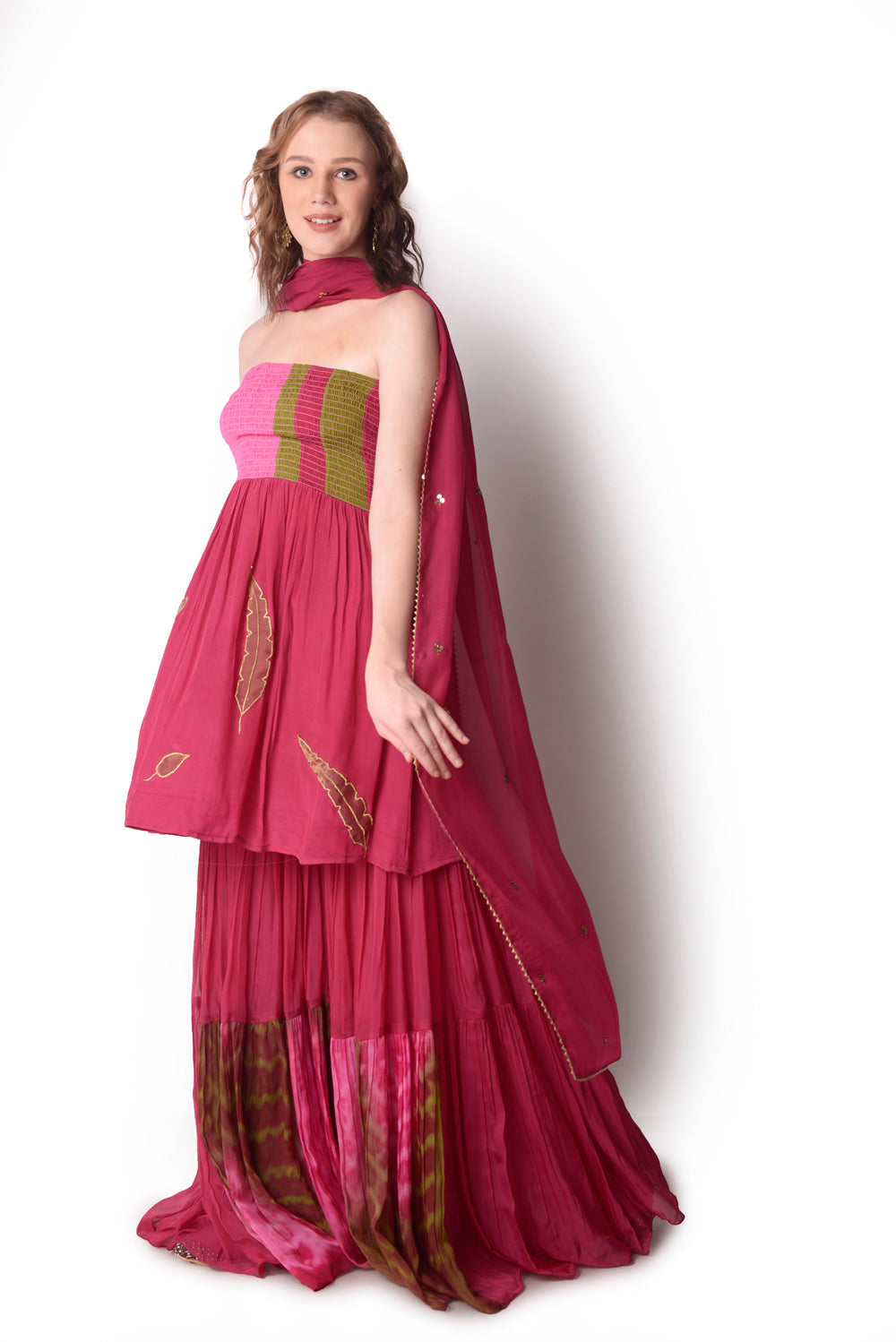 Magenta Sharara Set